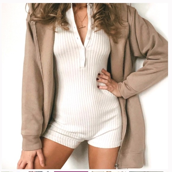 ZARA Ribbed Lounge Playsuit - Picture 2 of 11